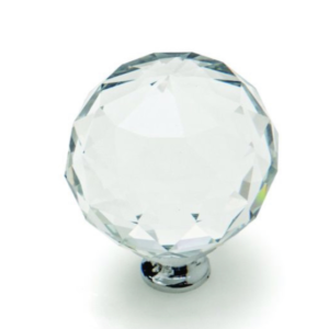 KNOB CRYSTAL CHROME PLATED BASE 40MM